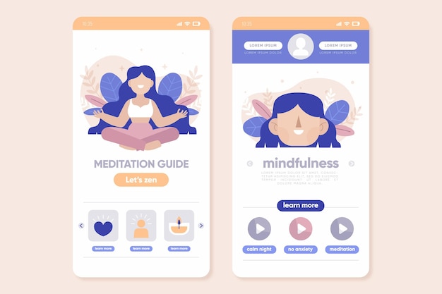 Meditatie app set sjabloon
