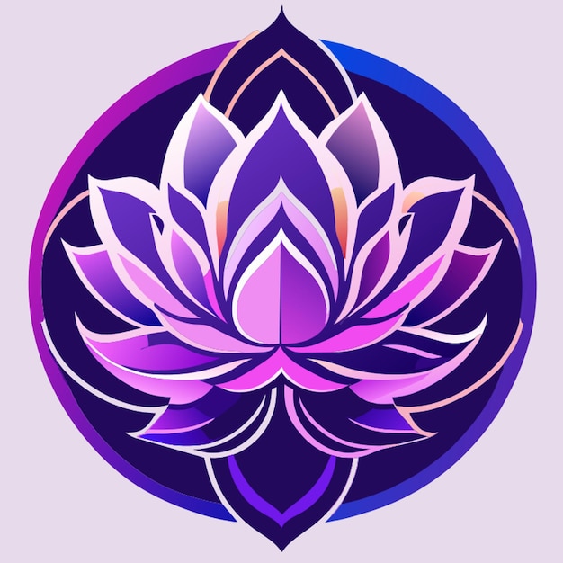 Vector meditatie logo lotus bloem gebruik kalmerende kleuren blues zachte paarse moeten moderne vector zijn