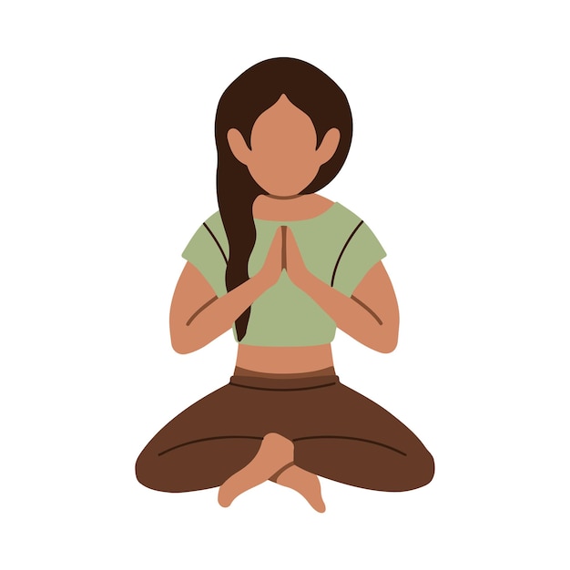 Meditating concept with flat design