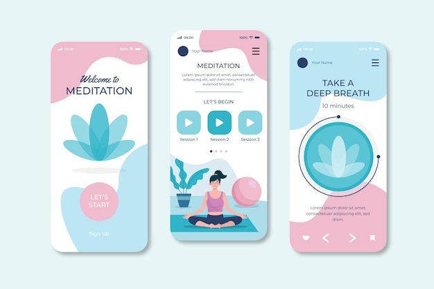 瞑想アプリのインターフェースのコンセプト