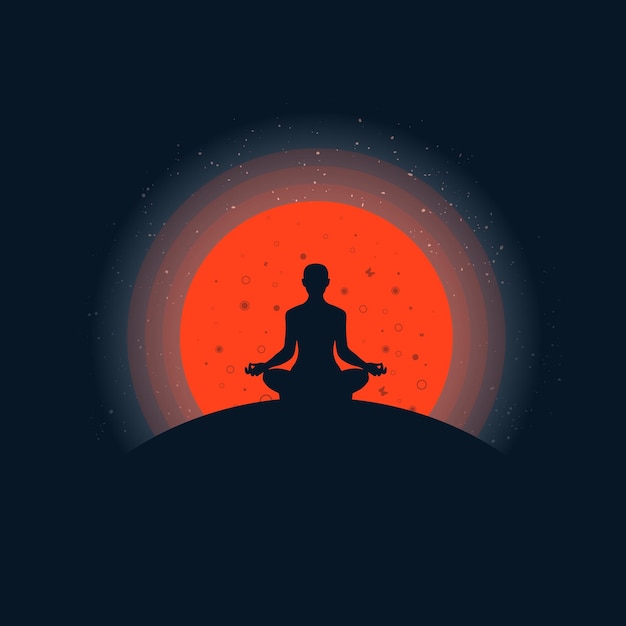 Фон медитации с закатом