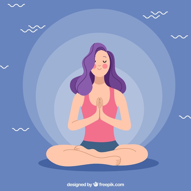 Meditation concept with sporty woman