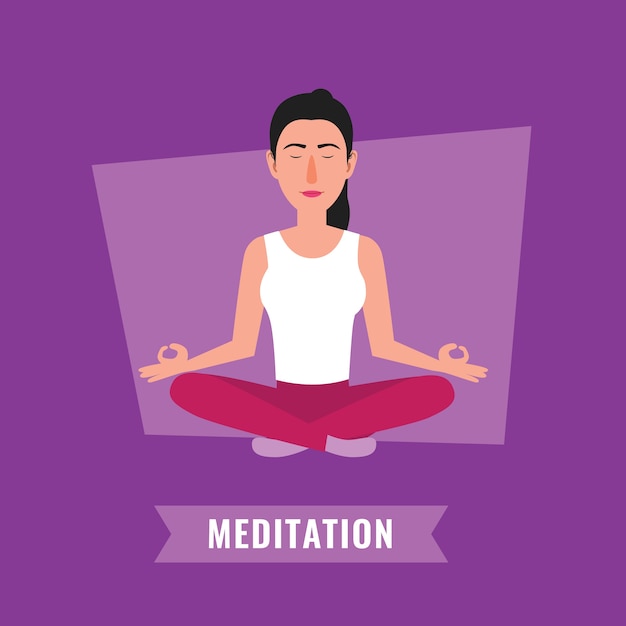 Meditation concept. Woman meditating in lotus pose