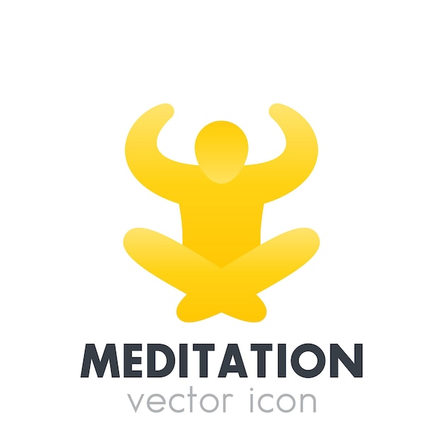 Meditation icon, logo element isolated on white