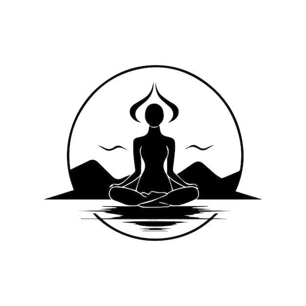 Vector meditation logo design