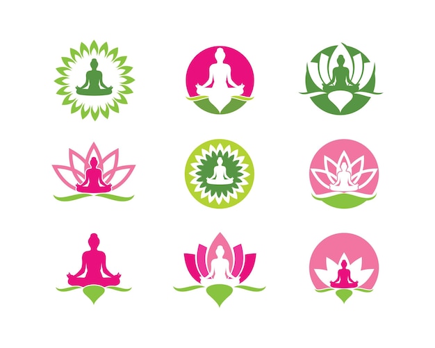 Meditation logo template vector icon