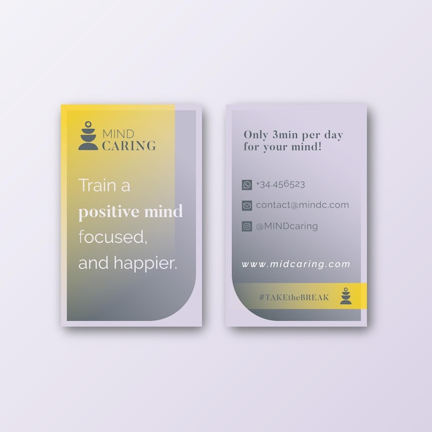 Meditation and mindfulness double-sided business card template