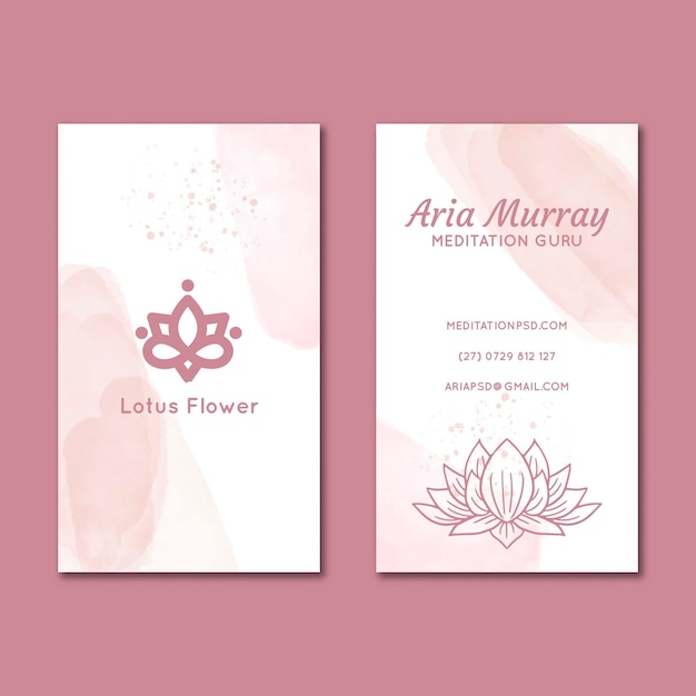 Meditation and mindfulness double-sided business card