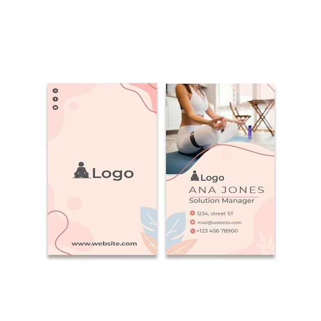 meditation and mindfulness double-sided businesscard vertical
