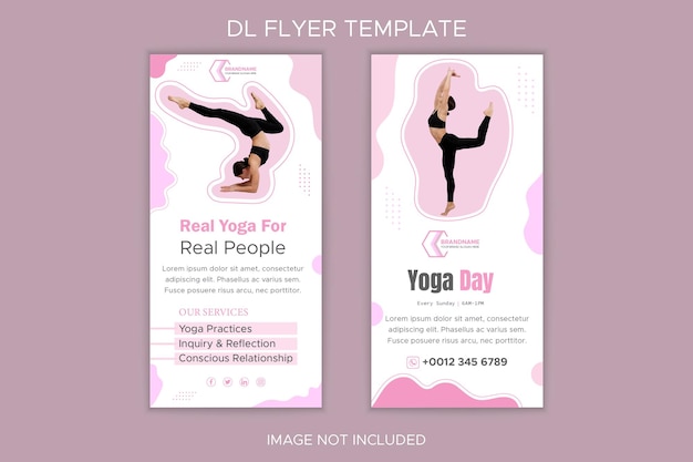 Meditation and mindfulness marketing rack card or dl flyer template