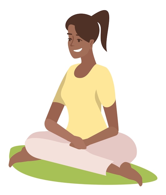 Meditation semi flat RGB color vector illustration