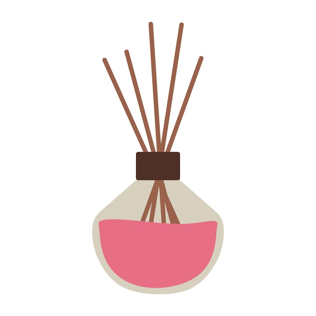 Meditation time hand drawn element aromatic diffuser Vector flat illustration of meditation stuff