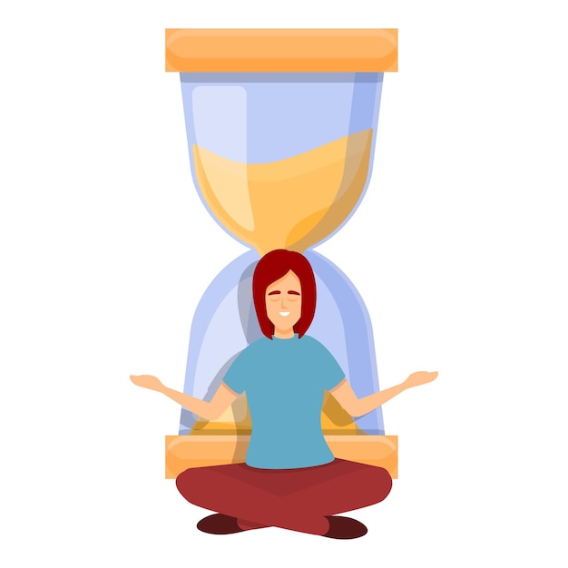 Vector meditation time management icon cartoon of meditation time management vector icon for web design isolated on white background