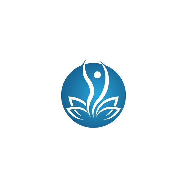 Meditation yoga logo template vector icon design