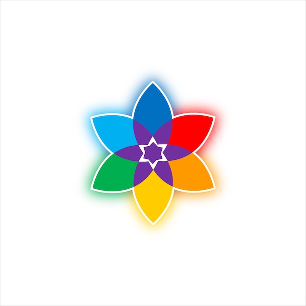 オーラエネルギーの7色の瞑想とヨガのロゴ