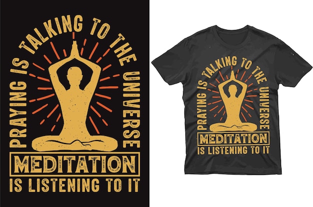 Vector meditation, yoga t-shirt graphics and merchandise design