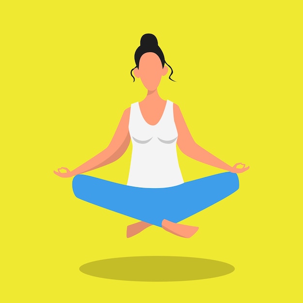 Mediteren zwevende yoga vrouw Vector illustratie