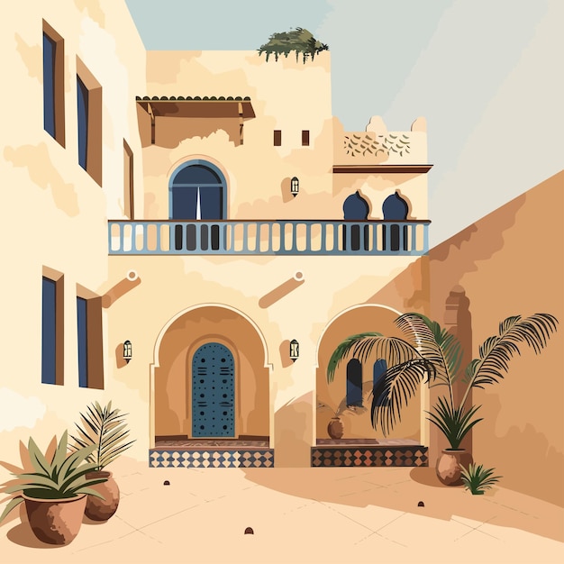 Vector mediterranean_moroccan_or_arabic_style_house_vector