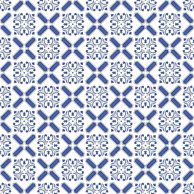 Mediterranean pattern blue and yellow theme