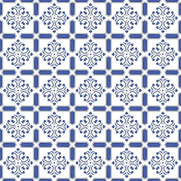 Mediterranean pattern blue and yellow theme