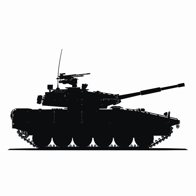 Vettore medium_tank_combat_fighting_vehicle_silhouette