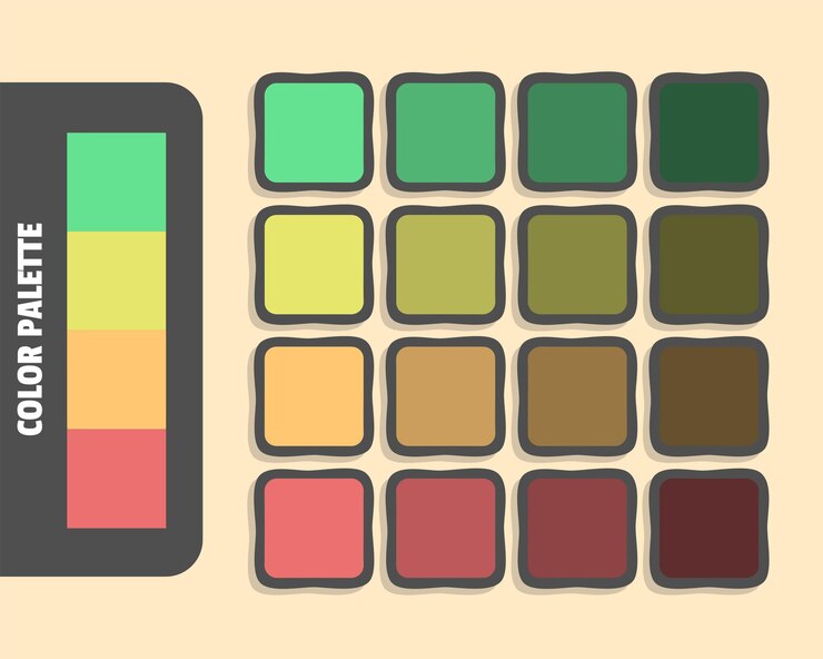 Vector mediumaquamarine khaki lightsalmon salmon color palette colour matching rgb harmonious colors