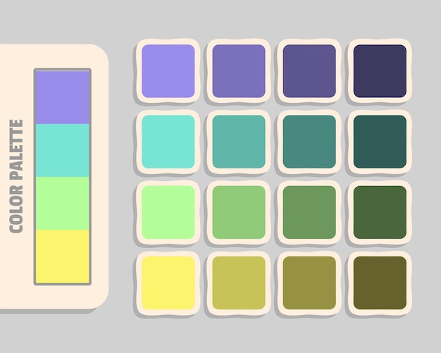 Vector mediumpurple aquamarine palegreen khaki color palette rgb colors matching harmonious colours