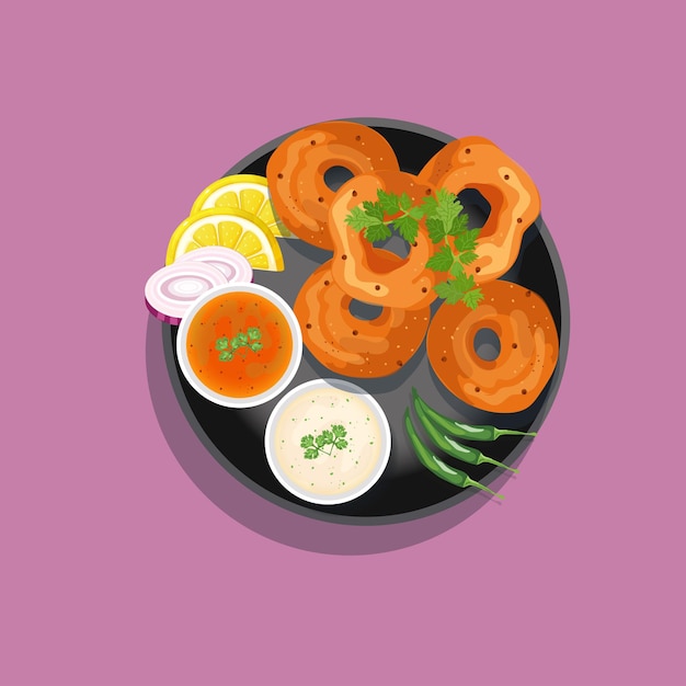 medu vada illustration