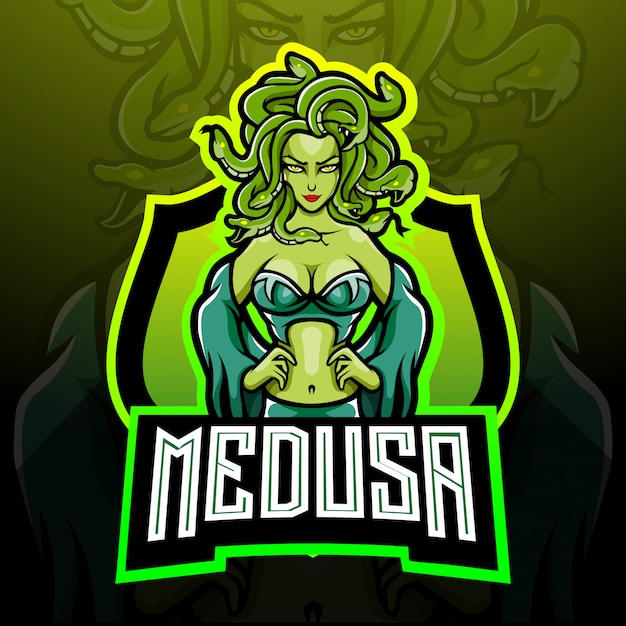 Design mascotte logo medusa esport