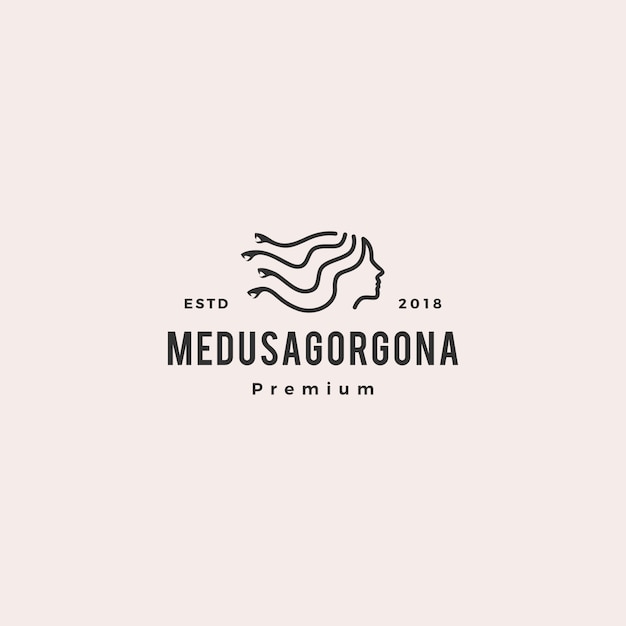 Logo di medusa gorgona girl snake