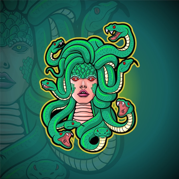 Medusa mascot esport logo design