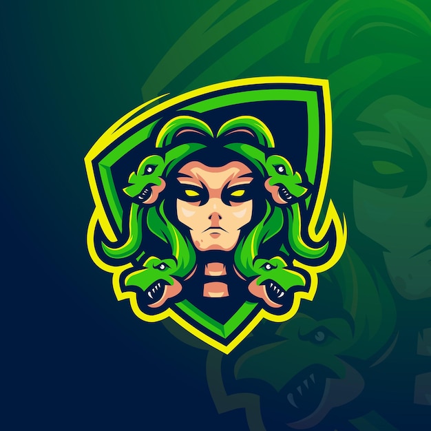 Vector medusa mascot logo design vector