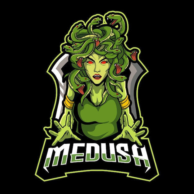 Medusa mascot sport logo design Monster mythology mascot vector illustration logo