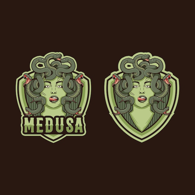 Medusa mascotte logo ontwerp