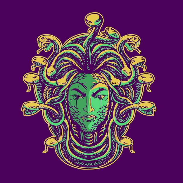 Illustrazione del serpente medusa