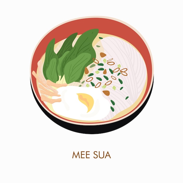 벡터 mee sua 중국 음식, 아시아 음식 벡터 일러스트