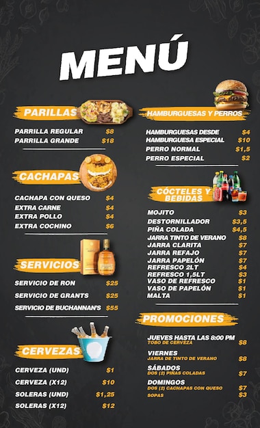 Vector meelegant restaurant menu