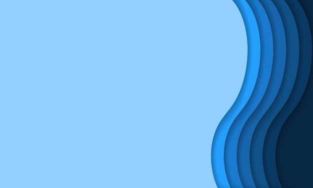 Meerdere lagen blauwe abstracte achtergrond met golfvectorillustratie Cover layout materiaalontwerp