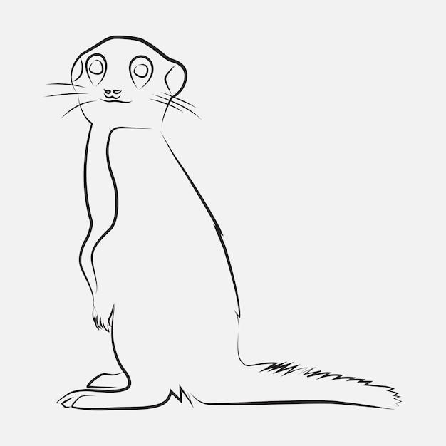 Meerkat Animal Line Art