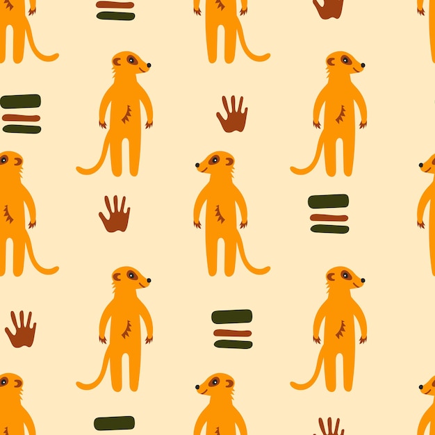 Meerkat childish seamless pattern