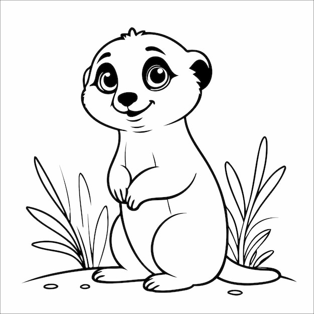 Meerkat Coloring Page Drawing For Toddlers
