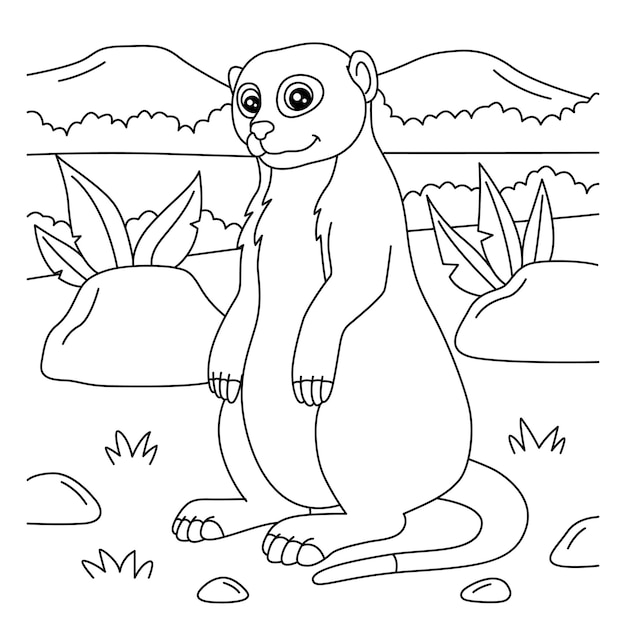 Meerkat coloring page for kids