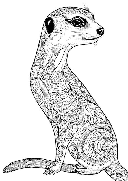 meerkat coloring page meerkat line art