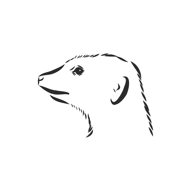 ベクトル ミーアキャットのアイコン。動物のサイン、ミーアキャット動物、ベクトルスケッチイラスト