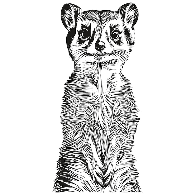Meerkat logo black and white illustration hand drawing Meerkats