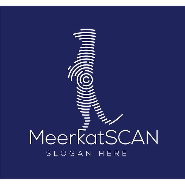 Meerkat scan technology logo vector element animal technology logo template