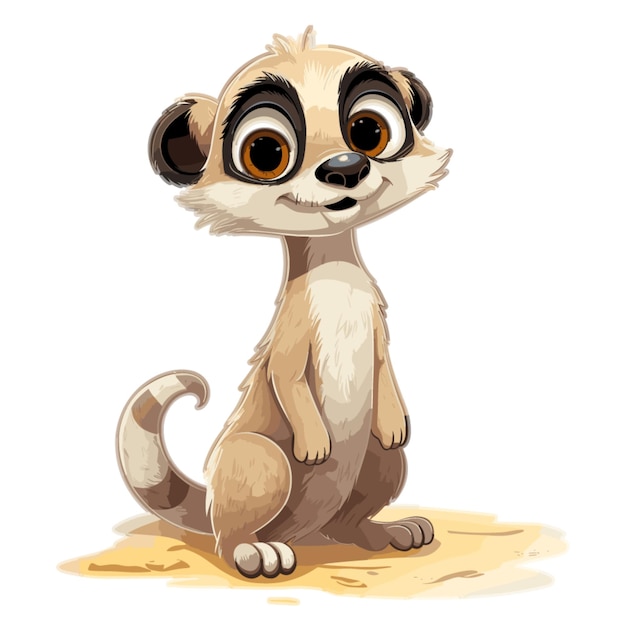 Vector meerkat vector op witte achtergrond