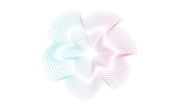 Meerkleurige neon geluidsgolven puntlijnen minimalistische geluidslijnen radiale spectrum een kleurrijke deksel