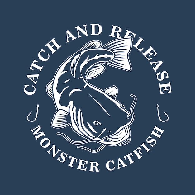 Meerval vissen Logo ontwerpconcept