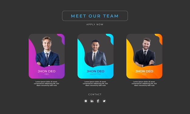 Meet our company team modern presentation premium vector layout